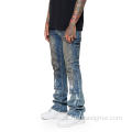 Hight Quality Designers Stacted Fit Denim Jeans